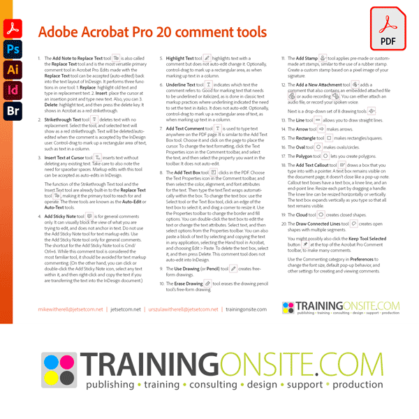 Acrobat Pro commenting tools