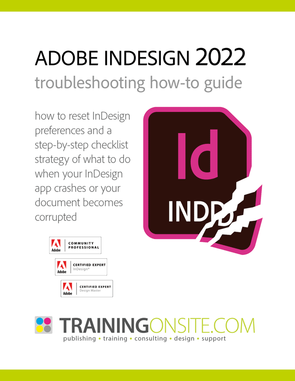 InDesign 2022 troubleshooting