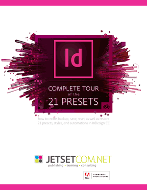 21 presets in InDesign CC