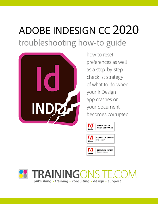 InDesign 2020 troubleshooting