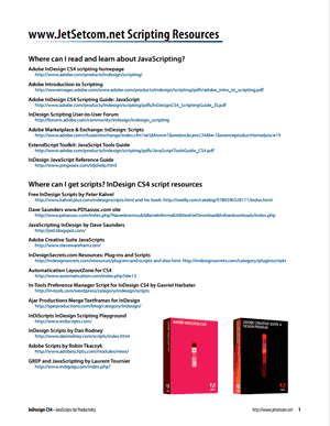 InDesign CS4 JavaScript resources