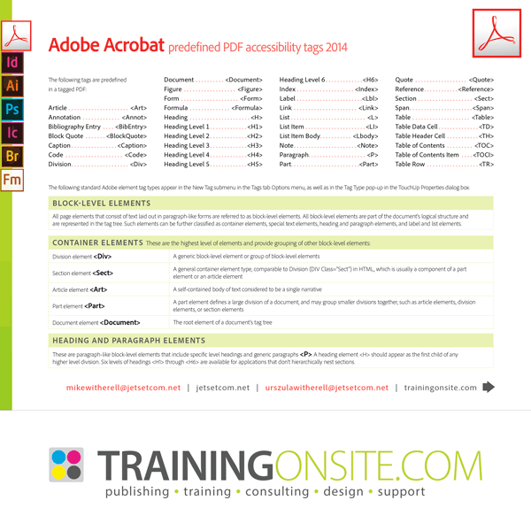Acrobat XI element tags for accessibility and section 508
