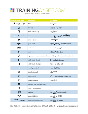 Proofreaders Marks 2014